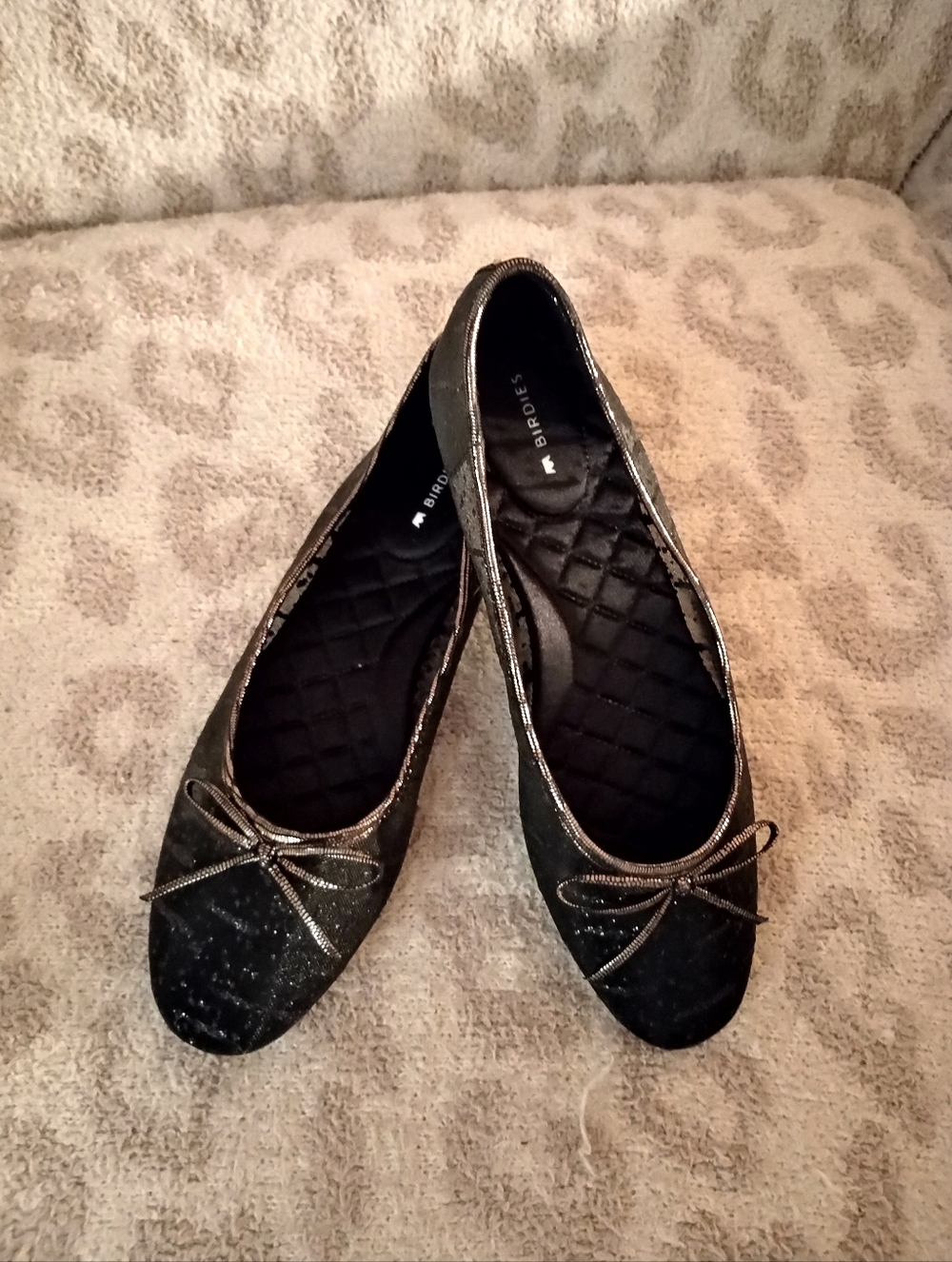 Women's Birdies Songbird Metallic Mesh Ballet Flats